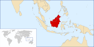 Representación de la ubicación geográfica de Borneo
