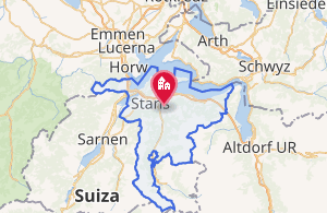 Mapa de localización del cantón de Nidwalden en Suiza