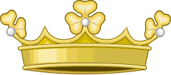 Detalle de la corona española de descendiente de marqués.