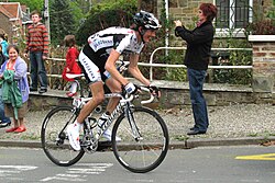 Andy Schleck subiendo la cota de la Roche aux Faucons