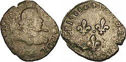 Moneda de época con la efigie de Enrique III