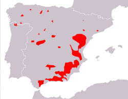 Mapa de distribución de la especie