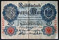 Billete de 20 marcos de 1914