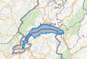 Mapa detallado del Lago Lemán