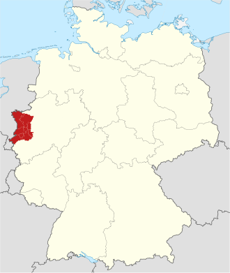 Mapa de la Baja Renania en Renania del Norte-Westfalia