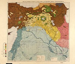 Mapa etnográfico histórico de Oriente Medio de Maunsell