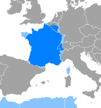 Extensión del idioma francés en el mundo.
