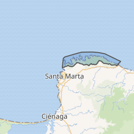 Mapa de localización y límites del Parque Nacional Natural Tayrona