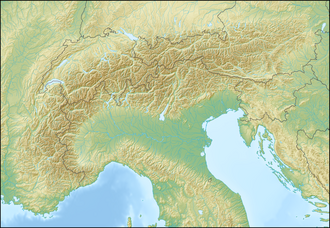 Ubicación del Macizo del Monte Rosa en los Alpes