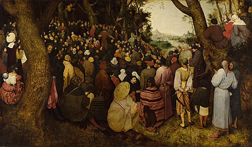 La predicación de Juan el Bautista, pintura al óleo sobre tabla de Pieter Brueghel el Viejo datada en 1566.
