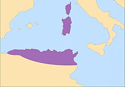 Mapa del reino vándalo