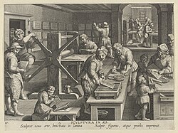La invención del grabado sobre lámina por Cornelis Cort y Stradanus