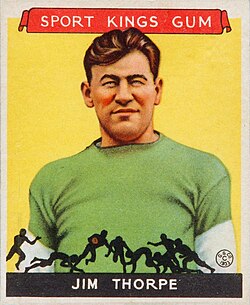 Tarjeta coleccionable de Thorpe de 1933