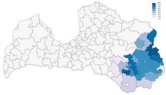 Mapa de la zona de habla latgaliana