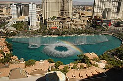 Diseño monumental de fuentes con sistemas hidráulicos complejos en Las Vegas