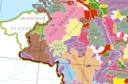 Mapa territorial de Lützelburg alrededor de 1250