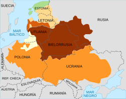 Livonia en 1618 con fronteras actuales