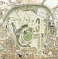 Regent's Park hacia 1833