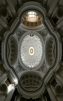 Vista interior de la cúpula elíptica de San Carlo alle Quattro Fontane