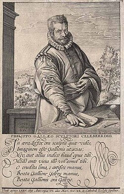 Retrato de Philips Galle según Hendrick Goltzius, 1577