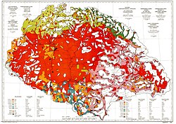 Mapa etnográfico histórico de Hungría de 1910