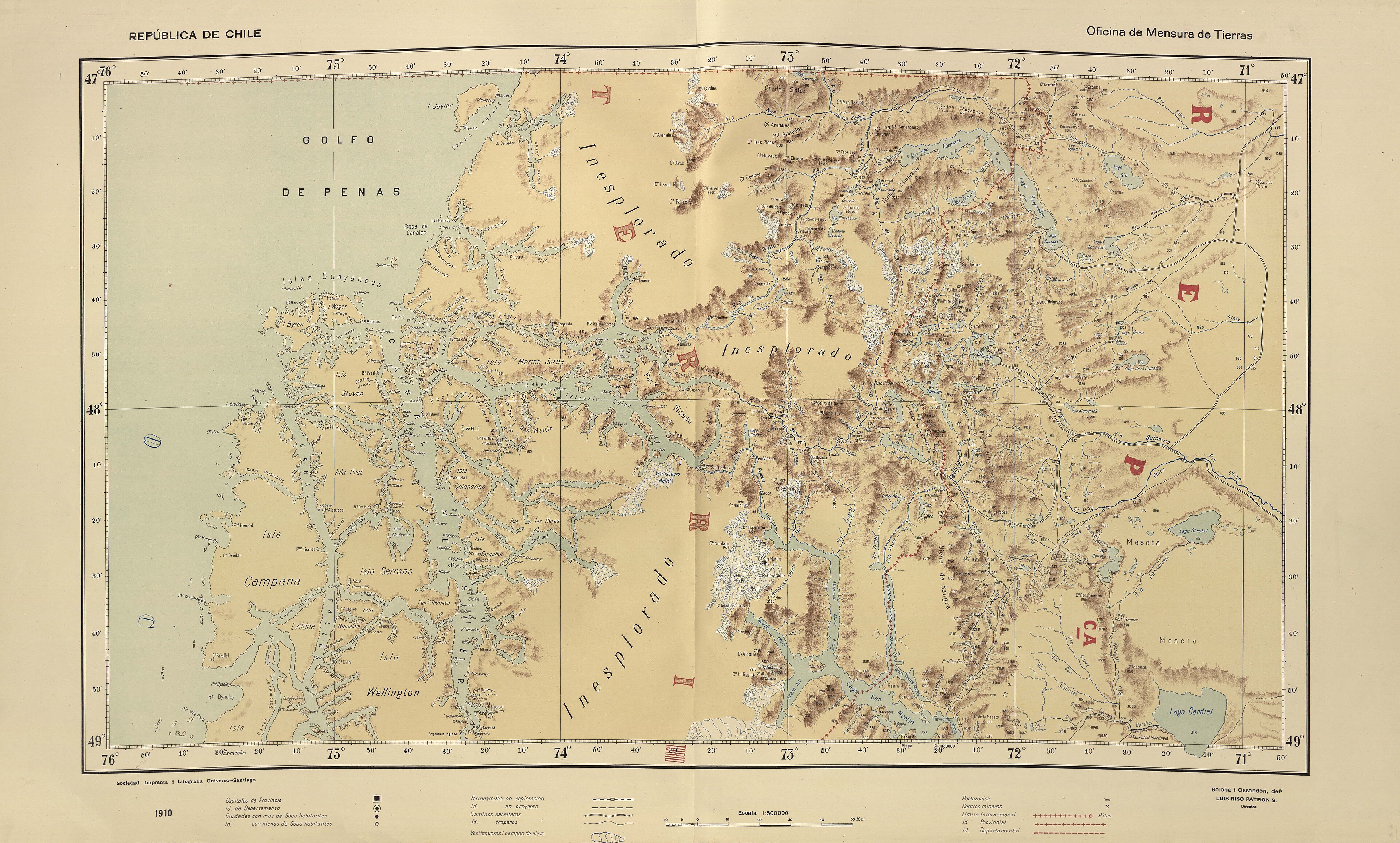 Sección del mapa del Atlas Centenario de 1910