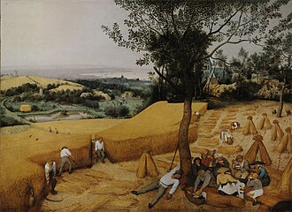 Detalle de la obra pictórica La cosecha de Pieter Brueghel el Viejo
