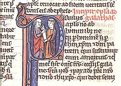Manuscrito iluminado de la Epístola a los gálatas