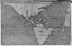 Mapa de las Indias en una edición de 1553 de la obra.
