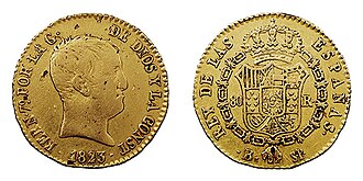 Moneda con la efigie de Fernando VII