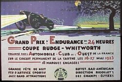 Cartel oficial de la edición inaugural de las 24 Horas de Le Mans en 1923
