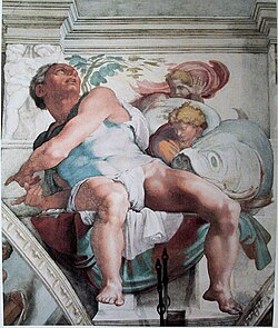 Representación del profeta Jonás por Miguel Ángel en la Capilla Sixtina