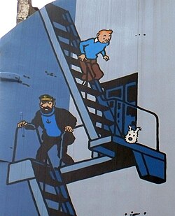 Mural de El asunto Tornasol en Bruselas