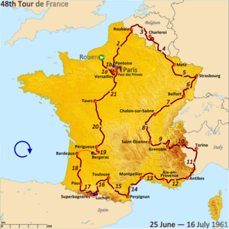 Ciclistas en el Tour de Francia 1961