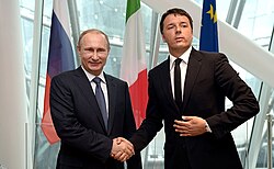 Renzi y Vladimir Putin