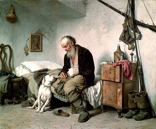 El cazador, obra pintada por Antonio Rotta en 1872.