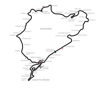 Representación del circuito de Nürburgring y su entorno
