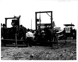 Frenos de Prony utilizados en un concurso de tractores en Winnipeg en 1910
