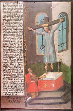 Representación en tabla de Santa Wilgefortis