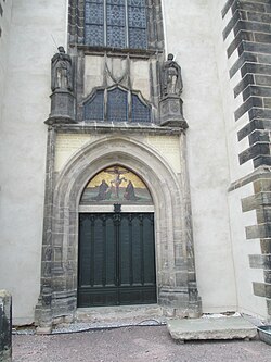 Puerta conmemorativa en la iglesia de Todos los Santos de Wittenberg