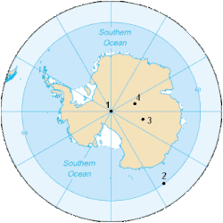 Representación gráfica animada de los distintos tipos de polo sur en la Tierra, incluyendo el geográfico y el magnético.