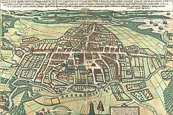 Mapa histórico de Odense de 1593