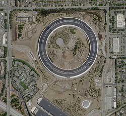 Vista satelital del Apple Park