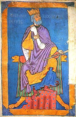 Representación de Alfonso VI de León con el título de Rey Padre de la Patria