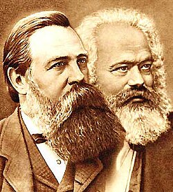 Retratos de Karl Marx y Friedrich Engels