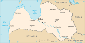 Mapa de localización de Letonia