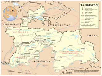 Mapa detallado de Tayikistán