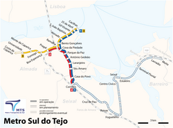 Esquema general de las líneas y estaciones del MTS