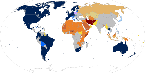 Mapa mundial sobre la legislación de derechos LGBT