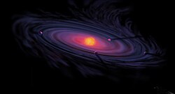 Ilustración artística de un disco protoplanetario